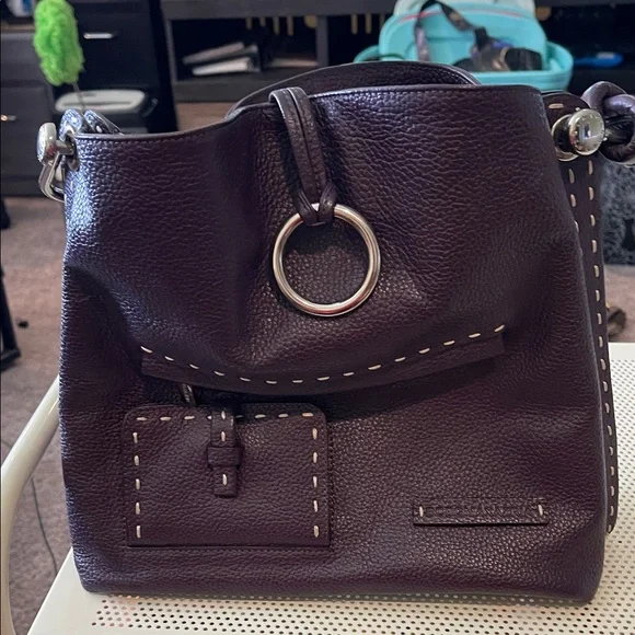 Elegant Eggplant Purple Leather Handbag - Picture 12 of 12
